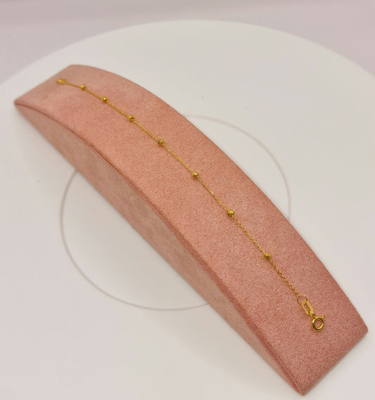 0.9g 22ct Gold Intricate Link Chain Ball Bracelet