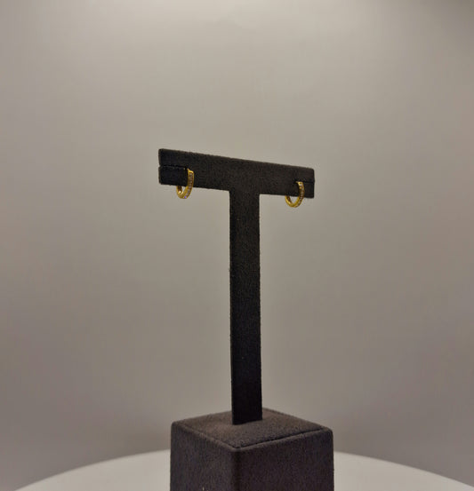 1.3g 22ct Gold Channel-Set Petite Hoop Earrings