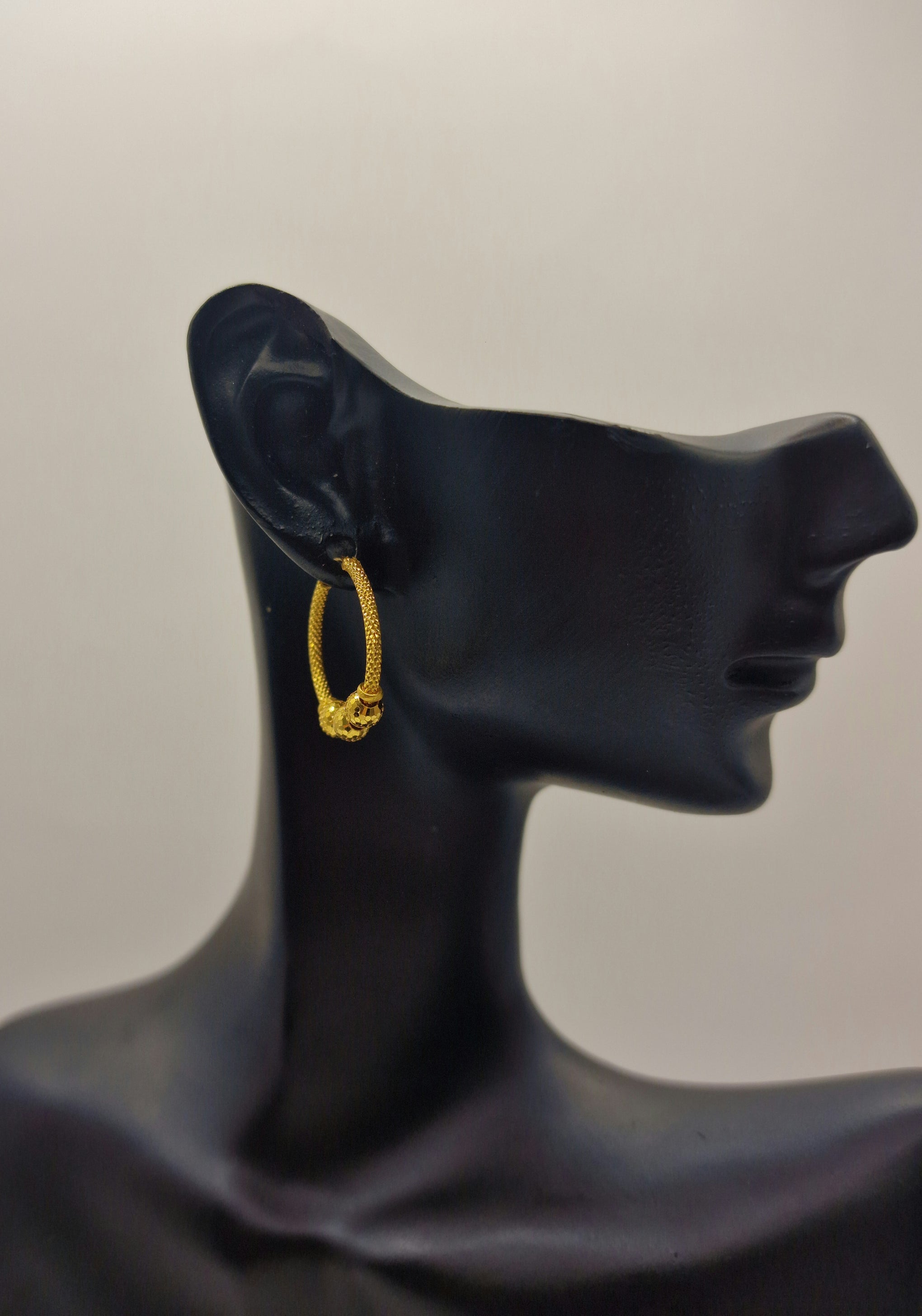 2.9g 22ct Gold Trio Disco Ball Textured Earrings