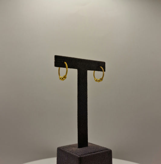 2.9g 22ct Gold Trio Disco Ball Textured Earrings