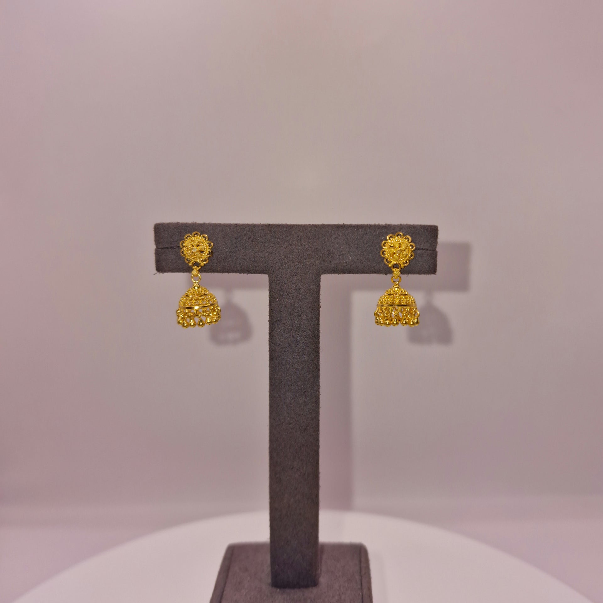 5.7g 22ct Gold Filigree Jhumka Ear studs