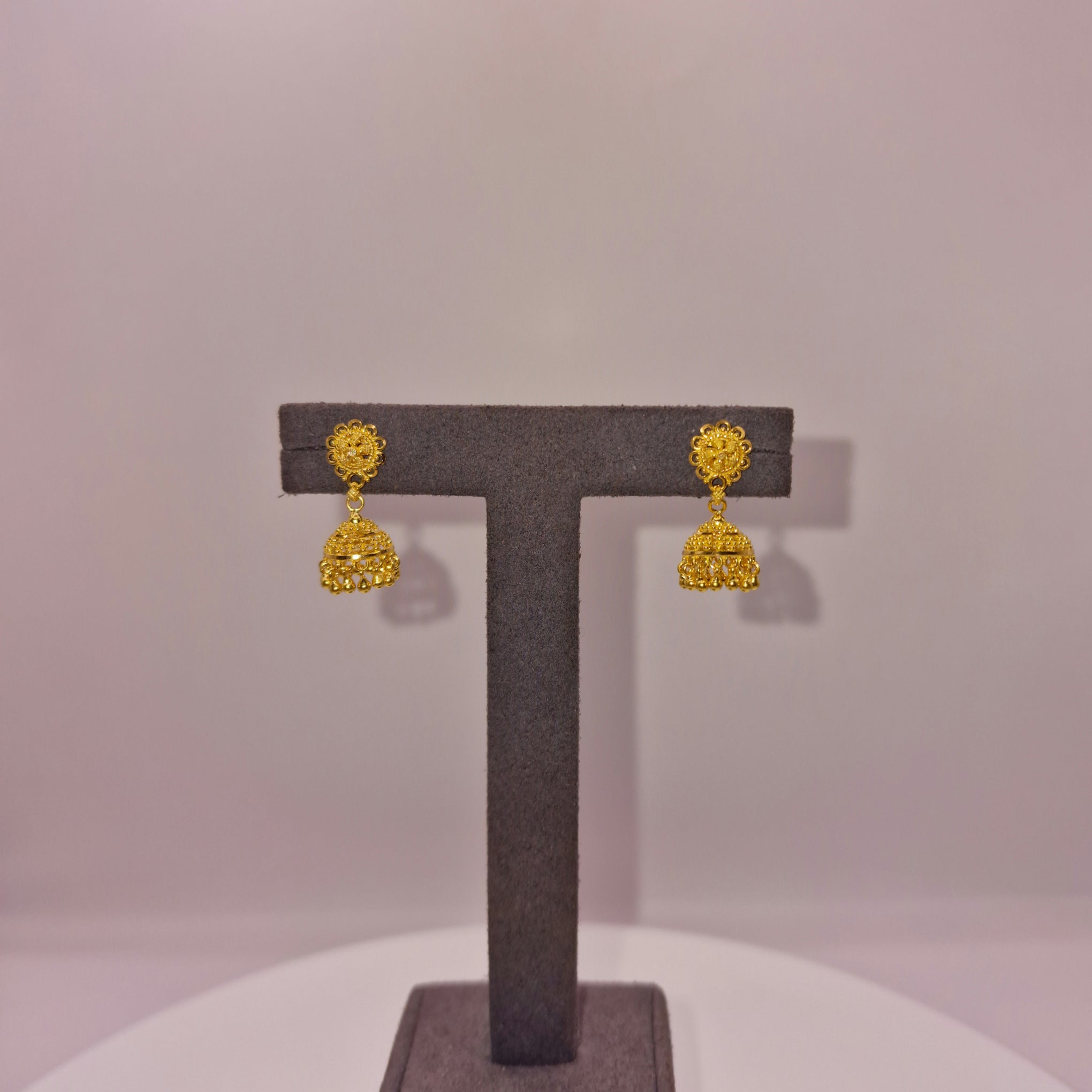 5.7g 22ct Gold Filigree Jhumka Ear studs