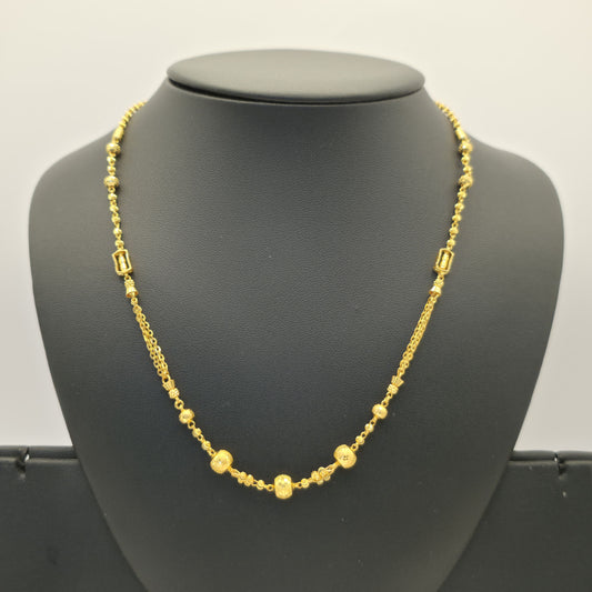 12.6g 22ct Gold Triple-Ball 18" Necklace