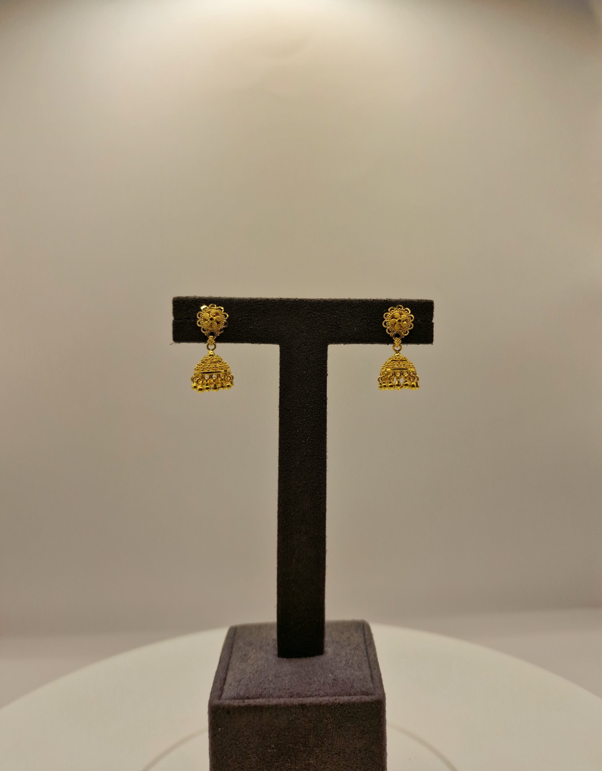 5.7g 22ct Gold Filigree Jhumka Ear studs