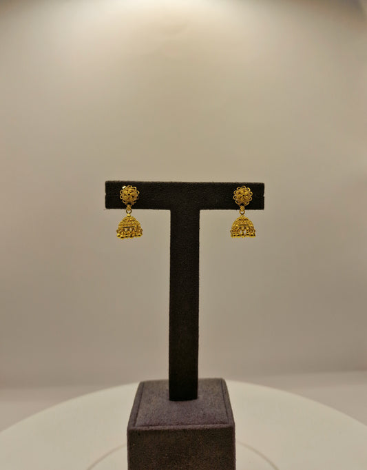 5.7g 22ct Gold Filigree Jhumka Ear studs