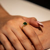 2.9g 22ct Gold Green Rectangle Gem Ring