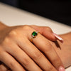 2.9g 22ct Gold Green Rectangle Gem Ring