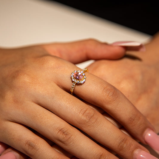 3.1g 22ct Gold Pink Oval Gem Royal Elegance Ring