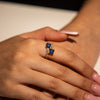 3.5g 22ct Gold Dual Blue Square Gem Royal Elegance Ring