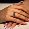 2.8g 22ct Gold Triple Blue Circle Gem Ring