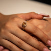 3g 22ct Gold Bronze Square Gem Classic Ring