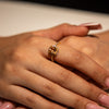 3g 22ct Gold Bronze Square Gem Classic Ring