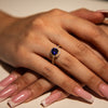 3.1g 22ct Gold Blue Square Gemstone Royal Statement Ring