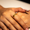 3.1g 22ct Gold White Gold Heart Dual-Tone Band Ring - Size M