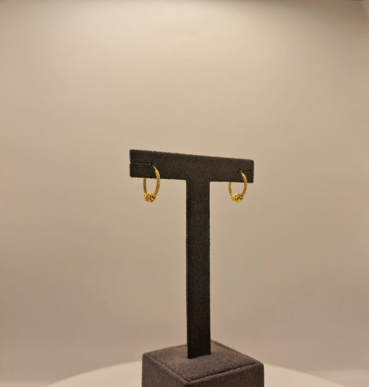 2.2g 22ct Gold Cross Diamond-Cut Ball Earrings