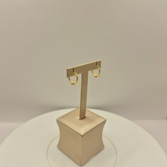 2.6g 22ct Gold Patterned Ball Hoop Earrings