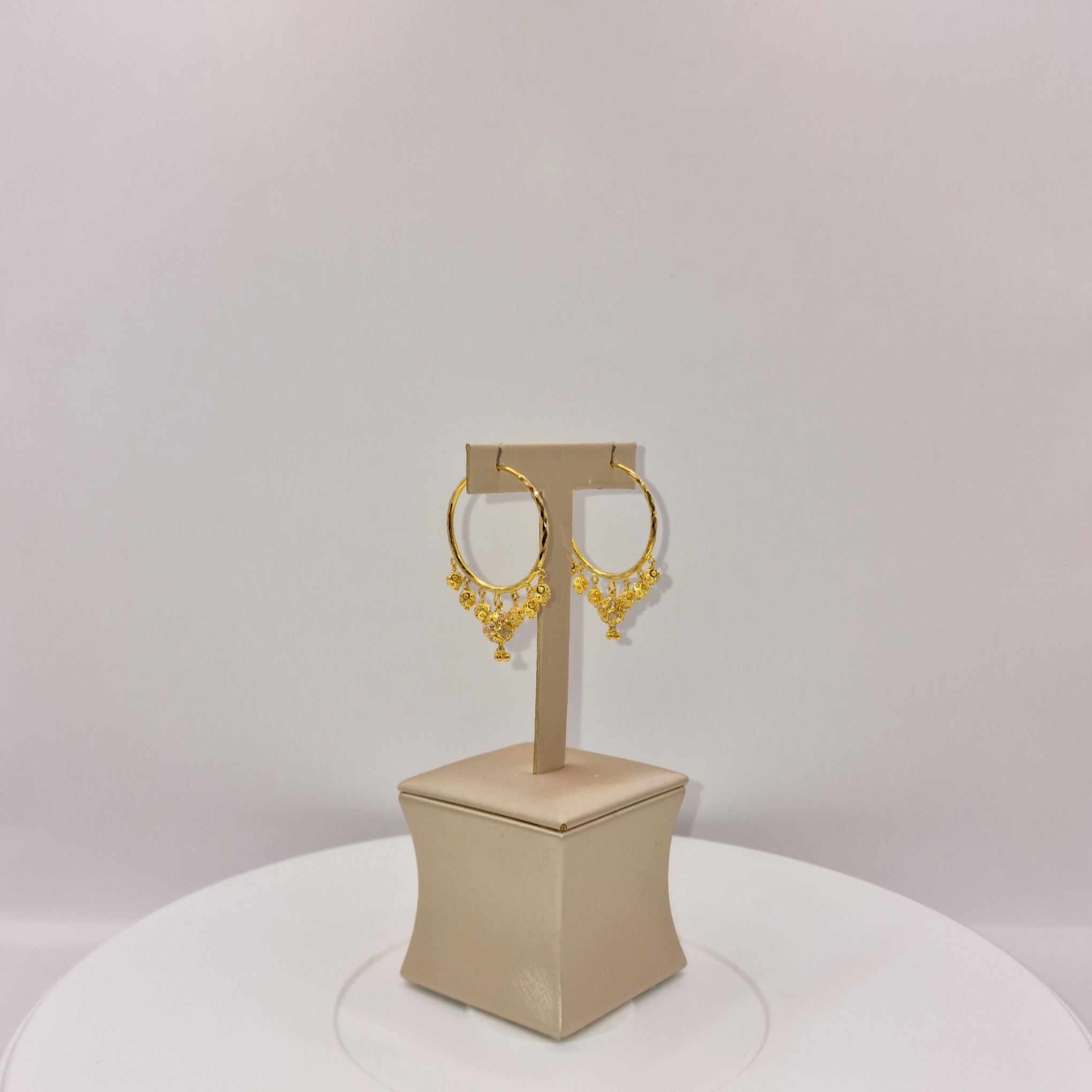 7.1g 22ct Gold Disco Ball Hoop Earrings
