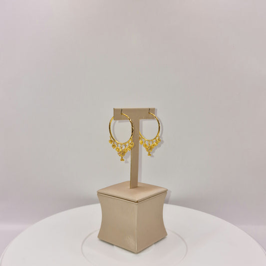 7.1g 22ct Gold Disco Ball Hoop Earrings