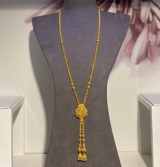 38.1g 22ct Gold Filigree Long Mala Necklace