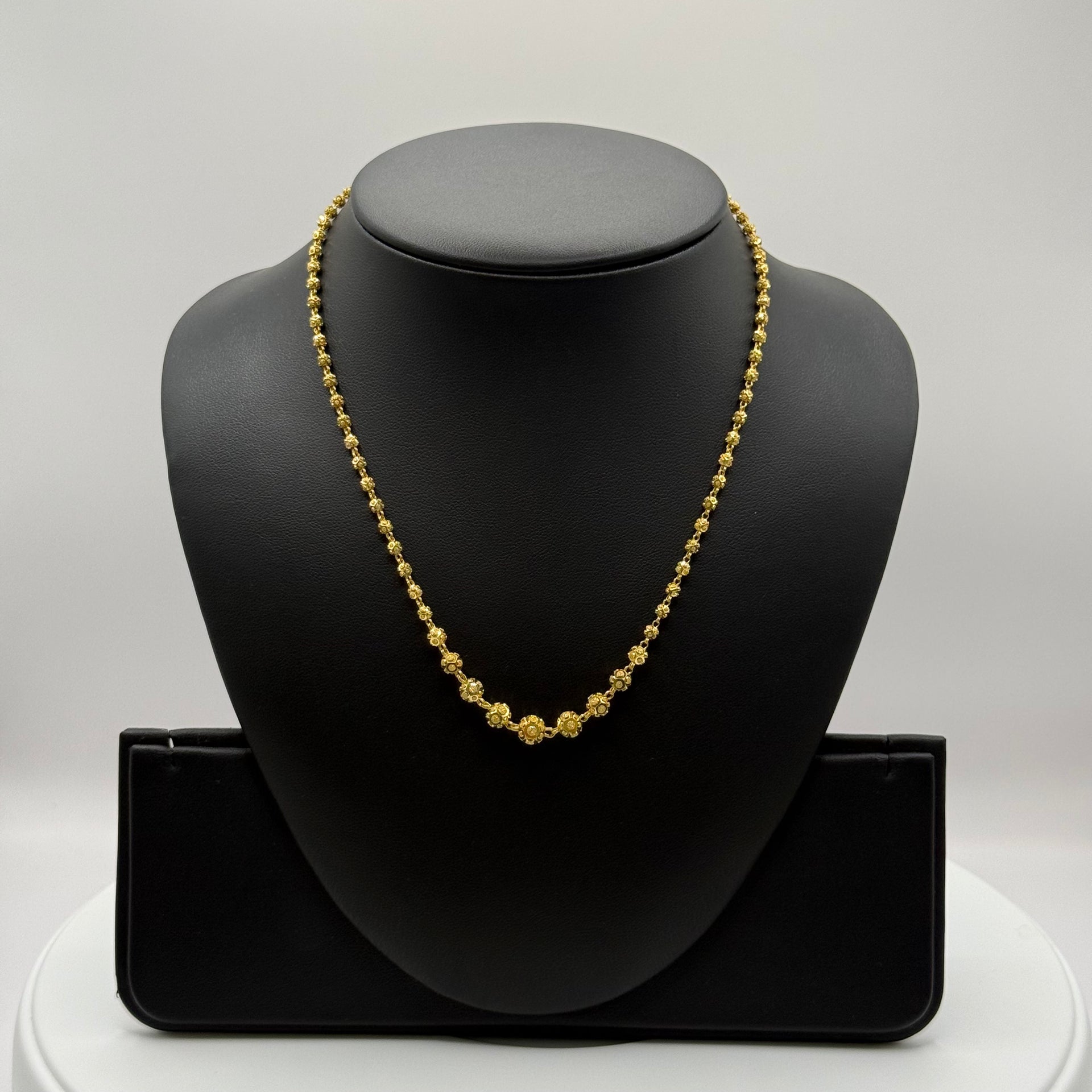 12.1g 22ct Gold Diamond-Cut Ball Elegance Necklace 16"