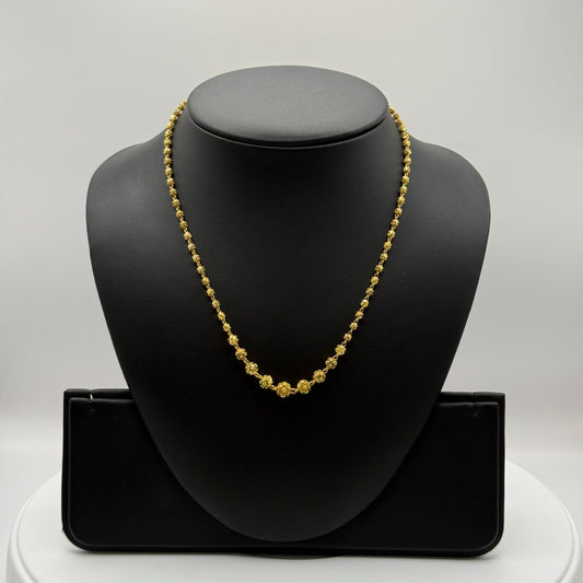 12.1g 22ct Gold Diamond-Cut Ball Elegance Necklace 16"