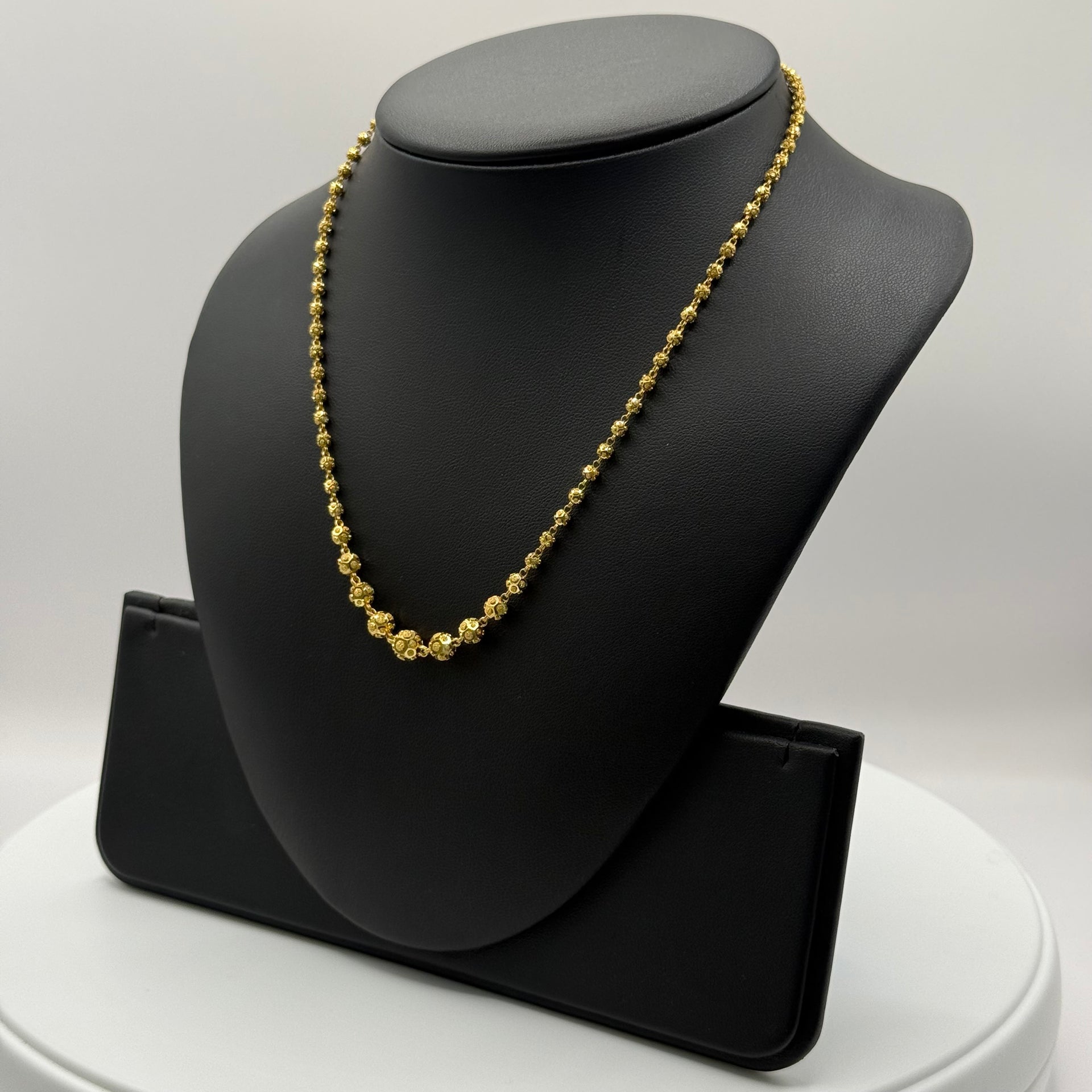 12.1g 22ct Gold Diamond-Cut Ball Elegance Necklace 16"