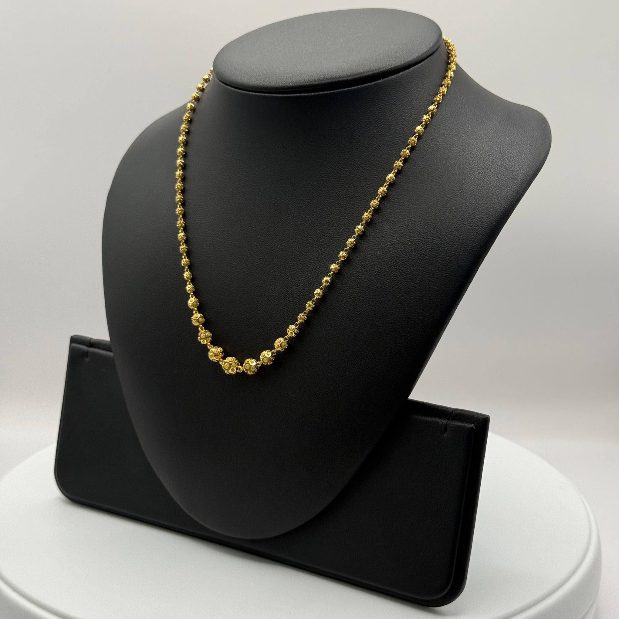 12.1g 22ct Gold Diamond-Cut Ball Elegance Necklace 16"