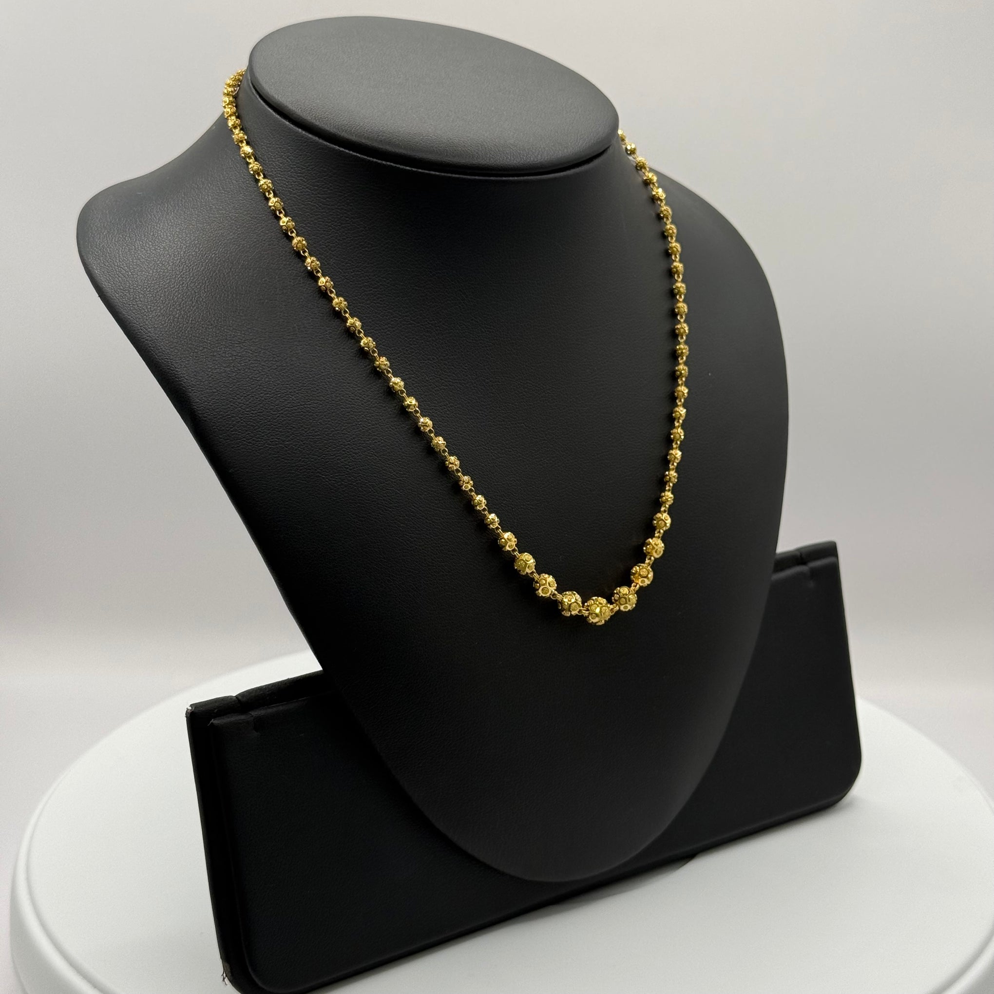 12.1g 22ct Gold Diamond-Cut Ball Elegance Necklace 16"