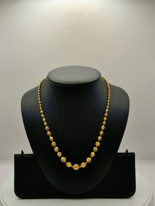 20.3g 22ct Gold Diamond-Cut Gradual Ball Necklace