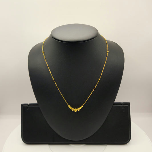 3.5g 22ct Gold Dainty Diamond-Cut Ball Necklace