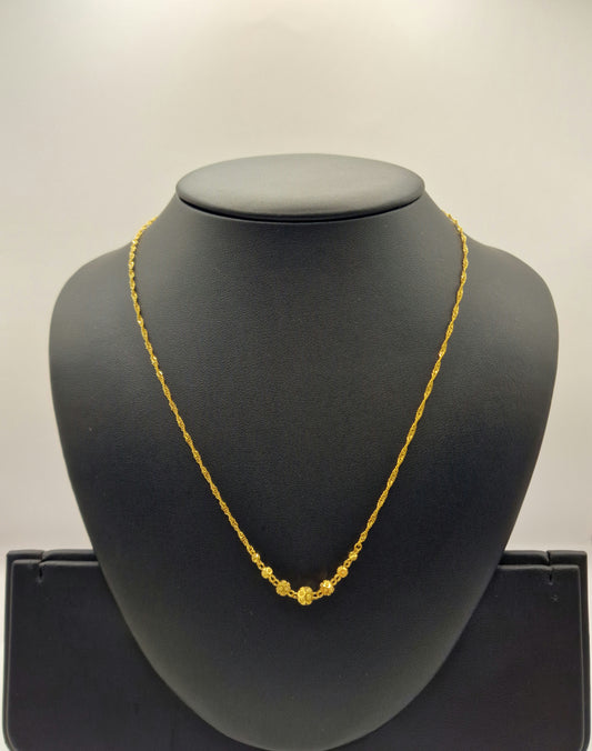 3.9g 22ct Gold Ripple Ball Necklace