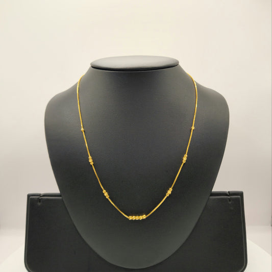 4.5g 22ct Gold Dainty Diamond-Cut Ball Necklace