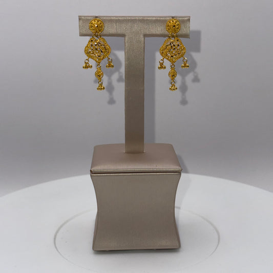 6.7g 22ct Gold Filigree Dangle Earrings