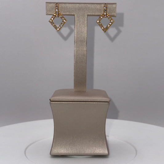 5.3g 22ct Gold Diamonte Dangle Earrings