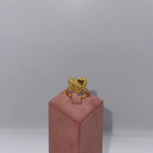 2.5g 22ct Gold 3D Heart Cocktail Ring