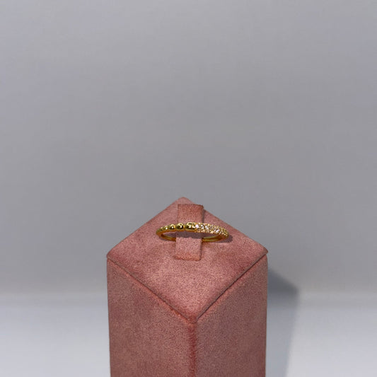 1.5g 22ct Gold Dainty Half Pavé Set Ring