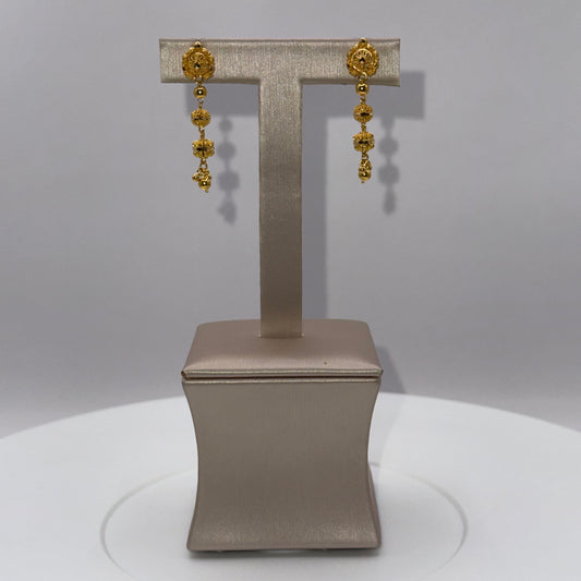 5.6g 22ct Gold Filigree Ball Dangle Earrings