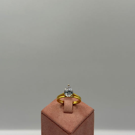 4.2g Aurelia Drop Solitaire Double Ring Set