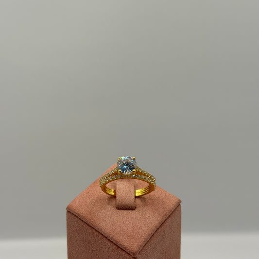 4.4g Purelight Solitaire Gold Double Ring Set