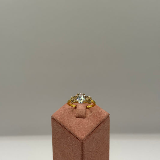 3.2g 22ct Gold Aurora Oval Halo Ring